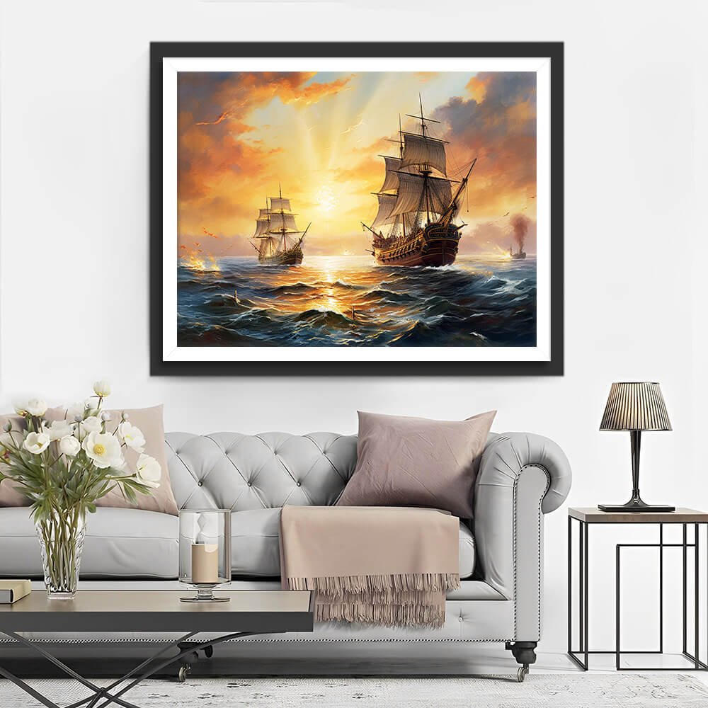Two Ships on the Sea Diamond Painting