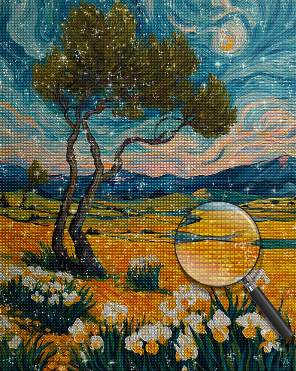 Van Gogh-Style Flowers and Trees Diamond Painting