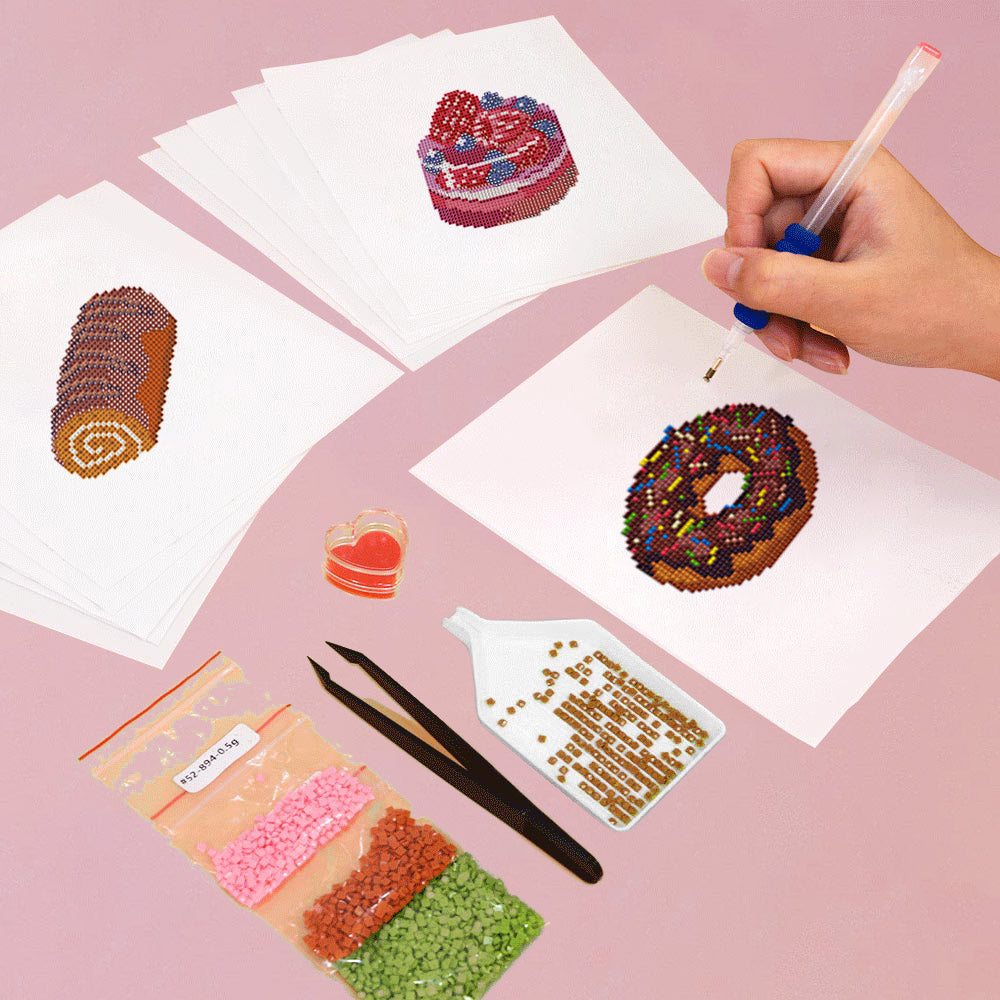 Various Bread Desserts 12Pcs - Mini Diamond Painting Kit