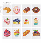 Various Bread Desserts 12Pcs - Mini Diamond Painting Kit