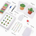 Various Green Potted Plants 12Pcs - Mini Diamond Painting Kit