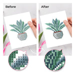 Various Green Potted Plants 12Pcs - Mini Diamond Painting Kit