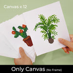 Various Green Potted Plants 12Pcs - Mini Diamond Painting Kit
