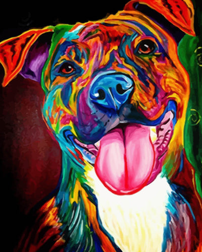 Very Happy Staffordshire Terrier Diamond Painting