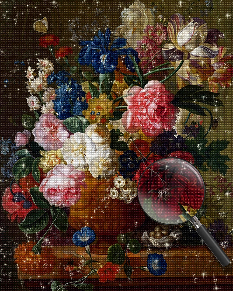 Vintage Bouquet of Peonies and Irises Diamond Painting