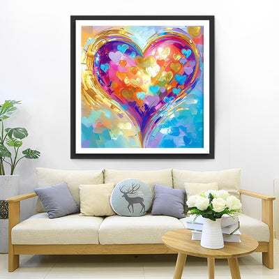 Warm Bright Colorful Heart Diamond Painting