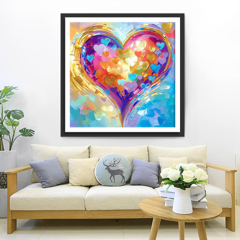 Warm Bright Colorful Heart Diamond Painting