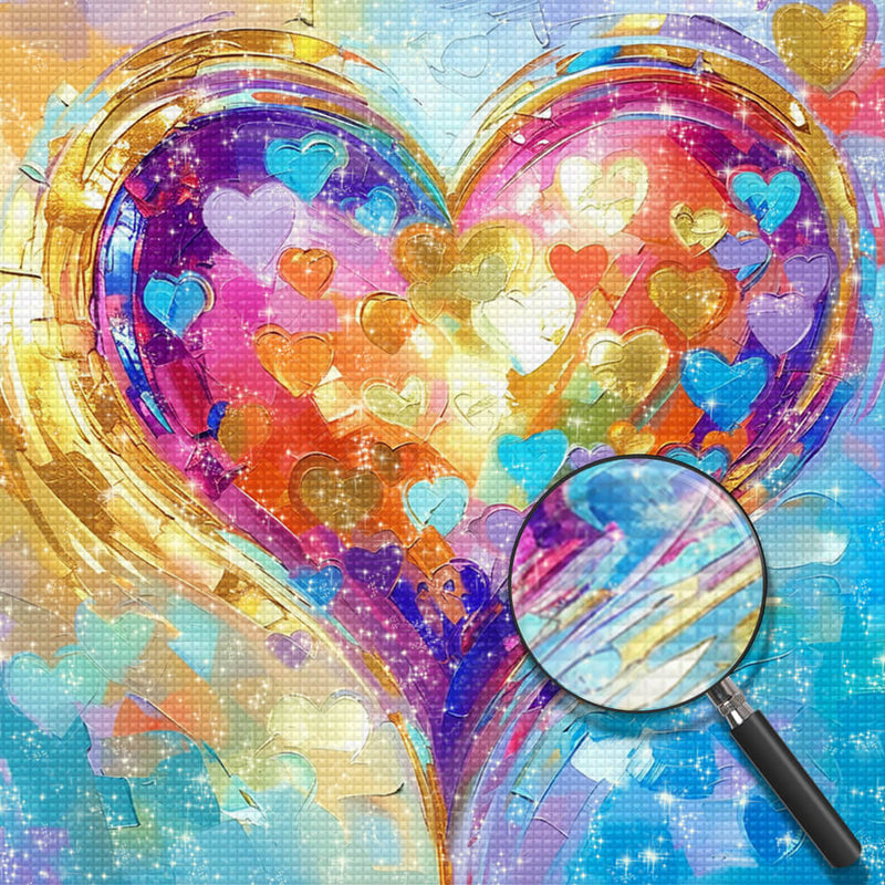 Warm Bright Colorful Heart Diamond Painting