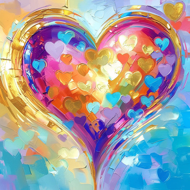 Warm Bright Colorful Heart Diamond Painting