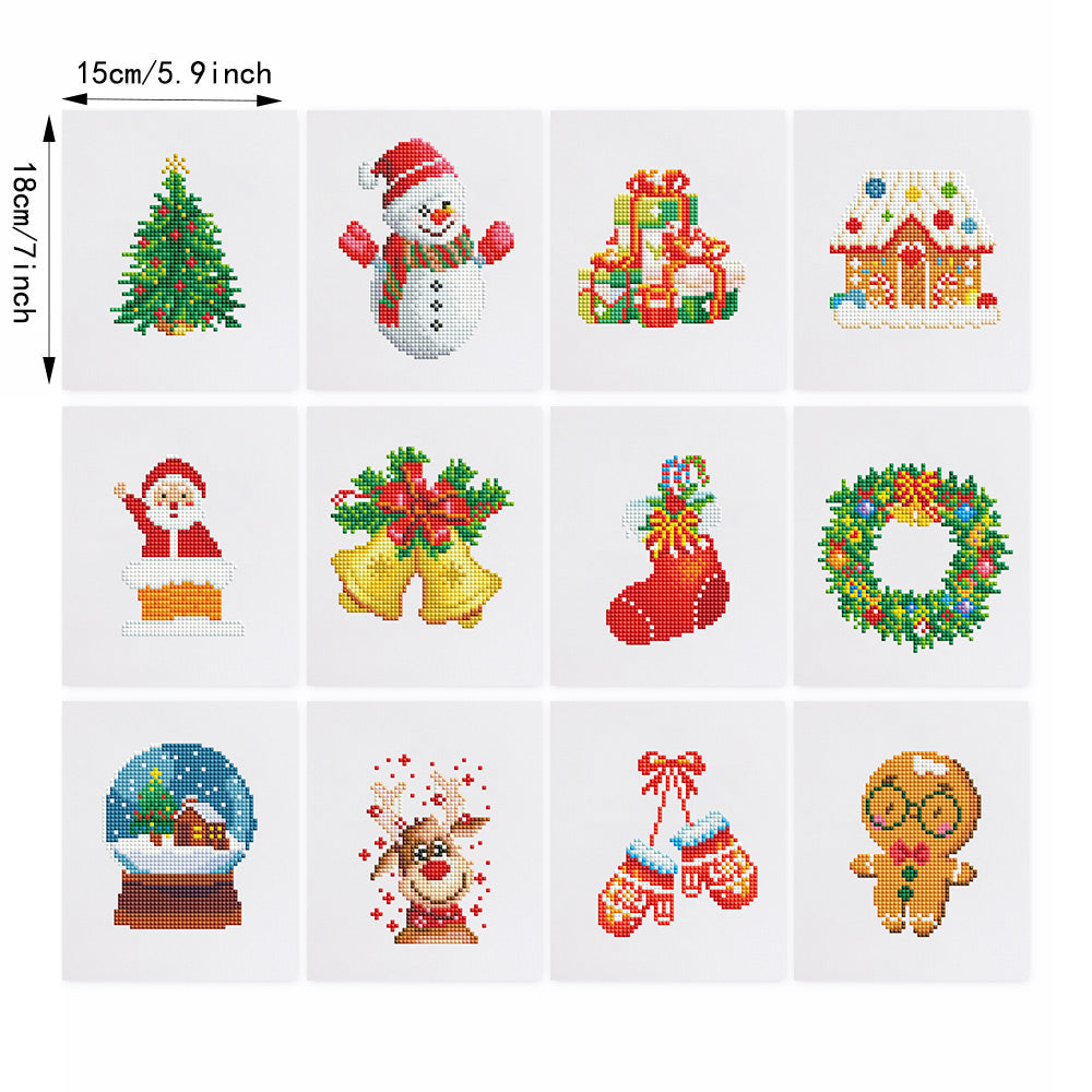 Warm Christmas 12Pcs - Mini Diamond Painting Kit