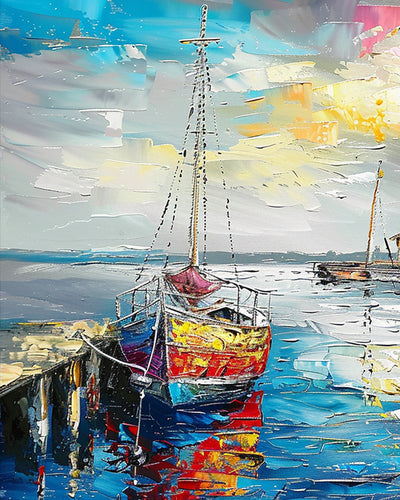 Watercolor Boat Diamond Painting