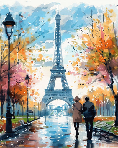 Watercolor Eiffel Tower Diamond Painting