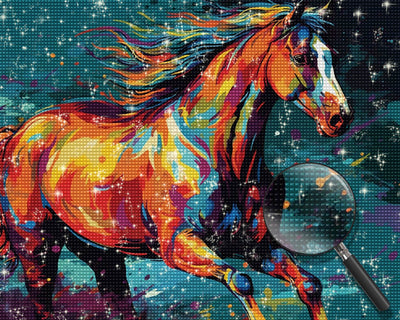 Watercolor Galloping Horse Diamond Painting