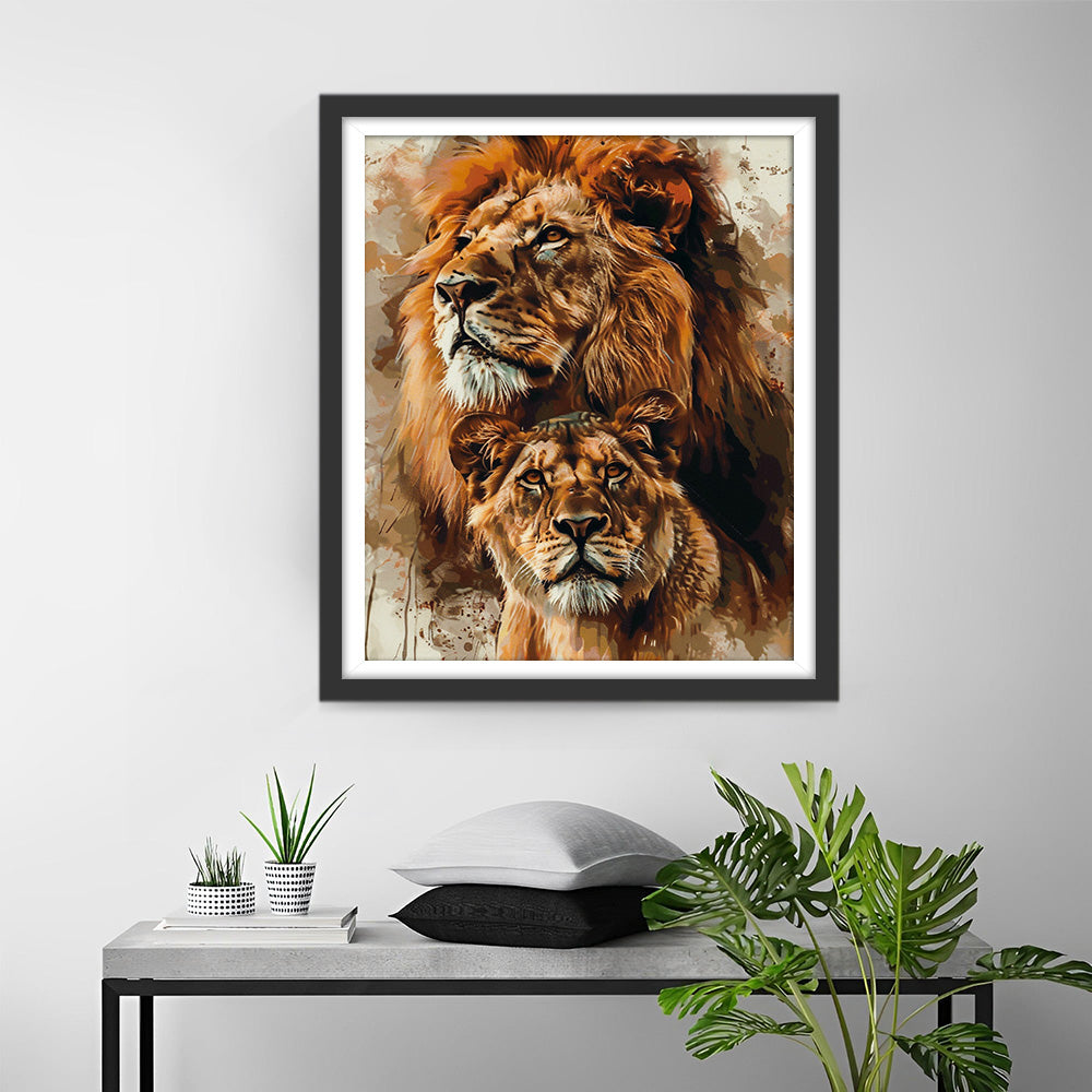 Watercolor Lions Diamond Painting