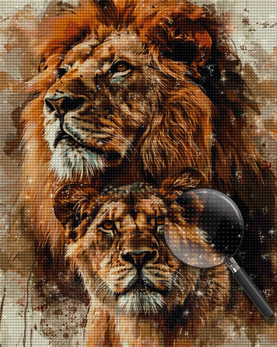 Watercolor Lions Diamond Painting