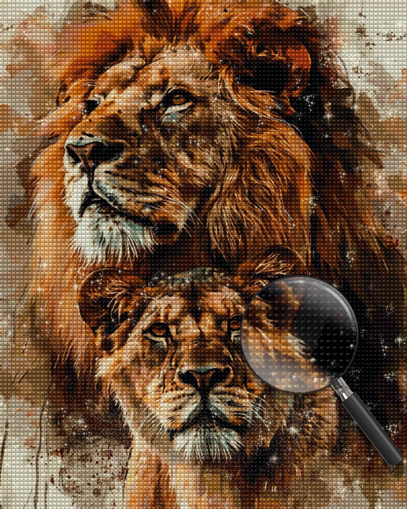 Watercolor Lions Diamond Painting