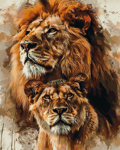 Watercolor Lions Diamond Painting
