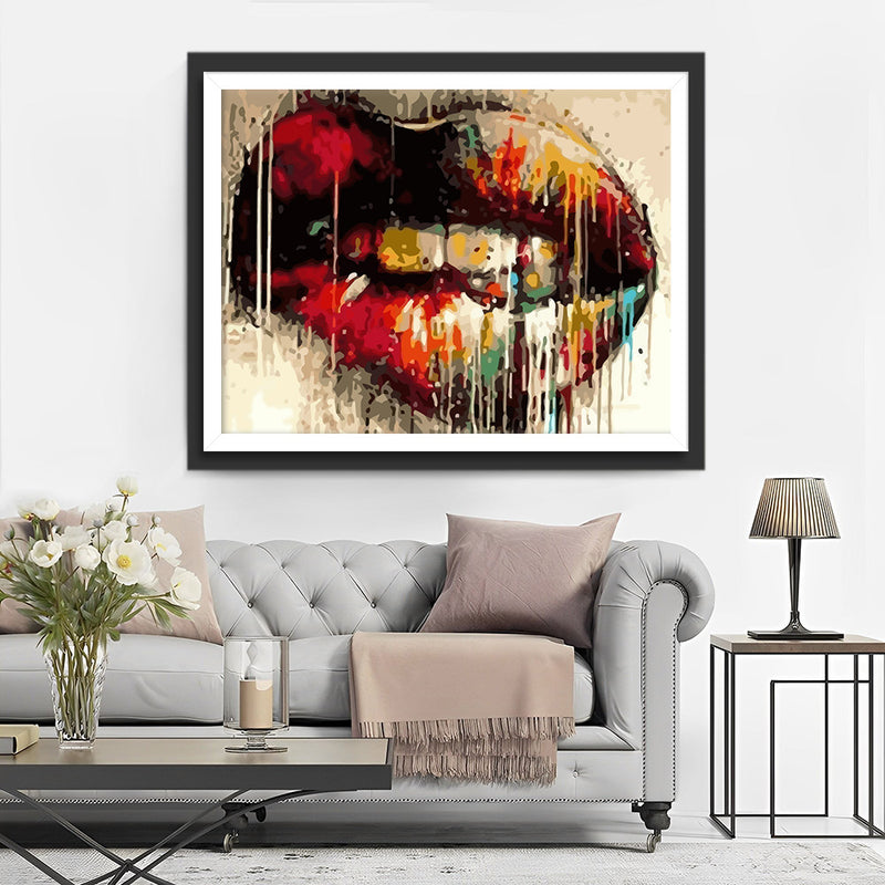 Watercolor Lips Diamond Painting