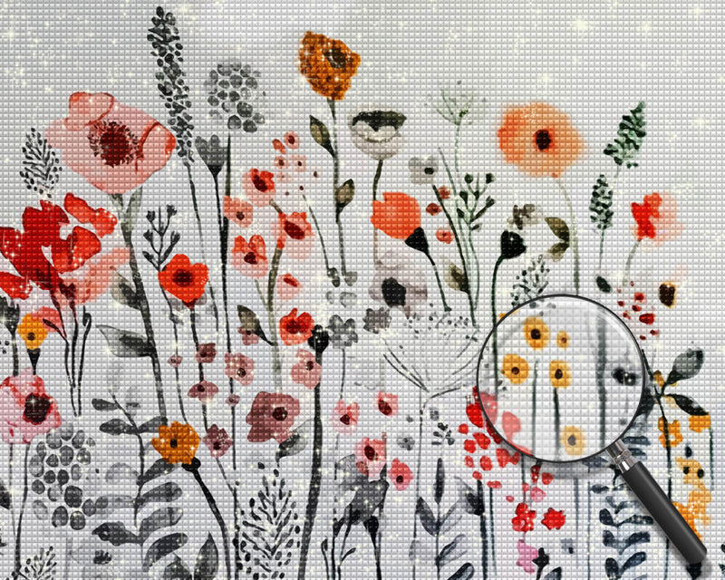 Watercolor Poppies Diamond Painting