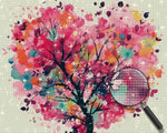 Watercolor Tree in Heart Shape Diamond Painting