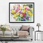 Watercolor Tulips Bouquet Diamond Painting