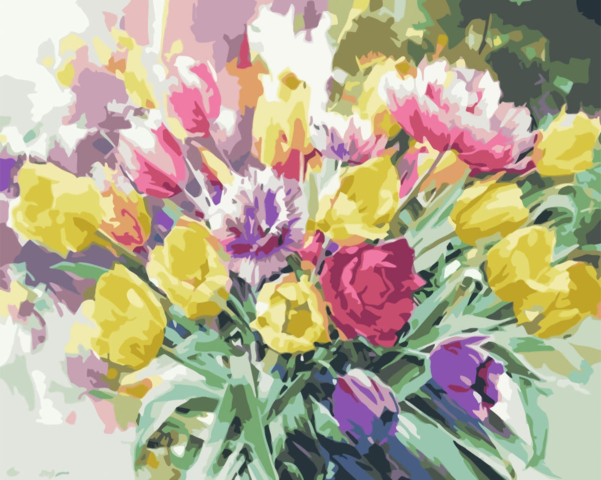 Watercolor Tulips Bouquet Diamond Painting
