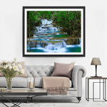 Waterfall in Summer Forest Diamond Painting