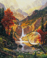 Waterfall in the Autumn Mountains Diamond Painting 