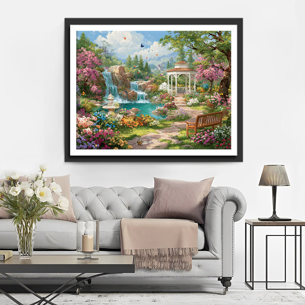 Waterfall in the Garden Diamond Painting