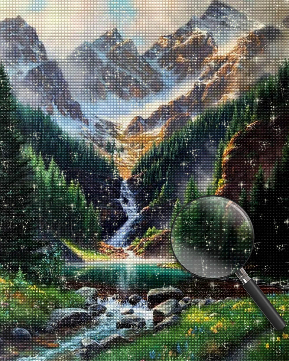 Waterfall in the Spring Mountains Diamond Painting