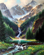 Waterfall in the Spring Mountains Diamond Painting