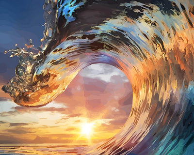 Wave and Sun Diamond Painting