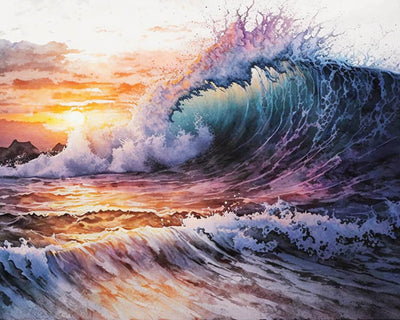 Wave and Sunset Diamond Painting
