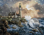 Waves and Lighthouse under Dark Clouds Diamond Painting