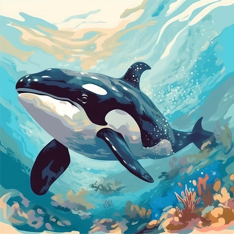 Whale in the Sea Diamond Painting