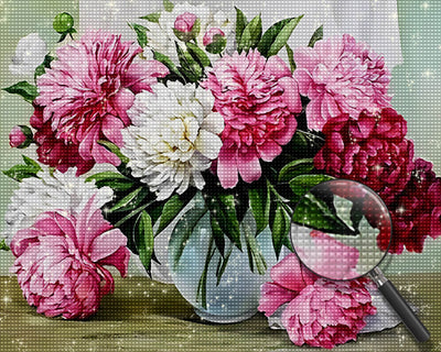 White and Pink Chrysanthemum Diamond Painting