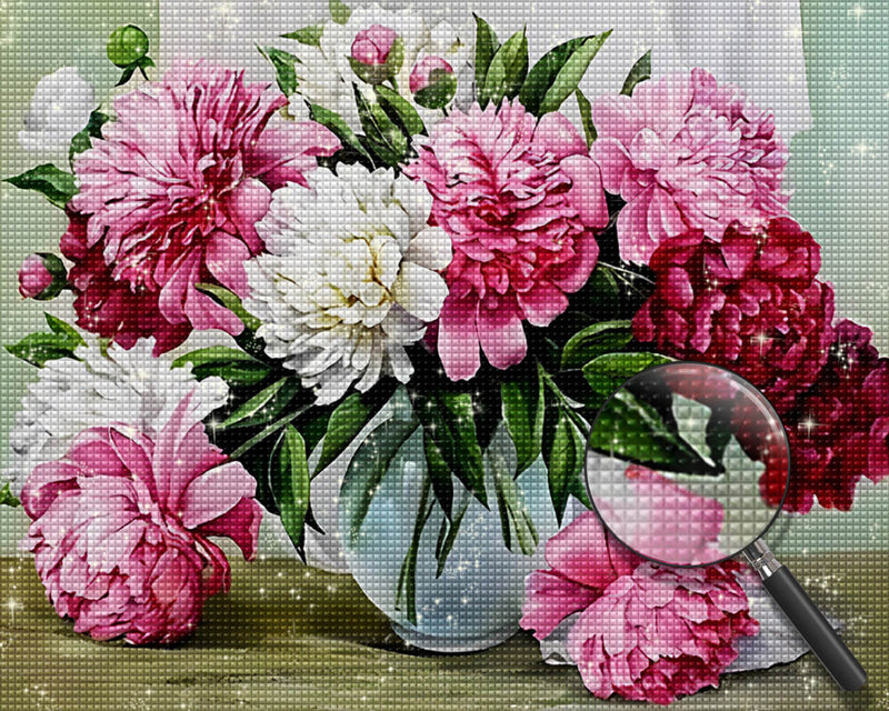 White and Pink Chrysanthemum Diamond Painting