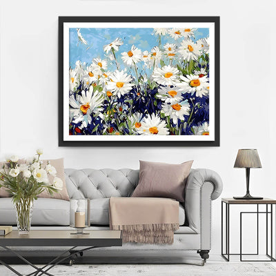 White Daisies Diamond Painting