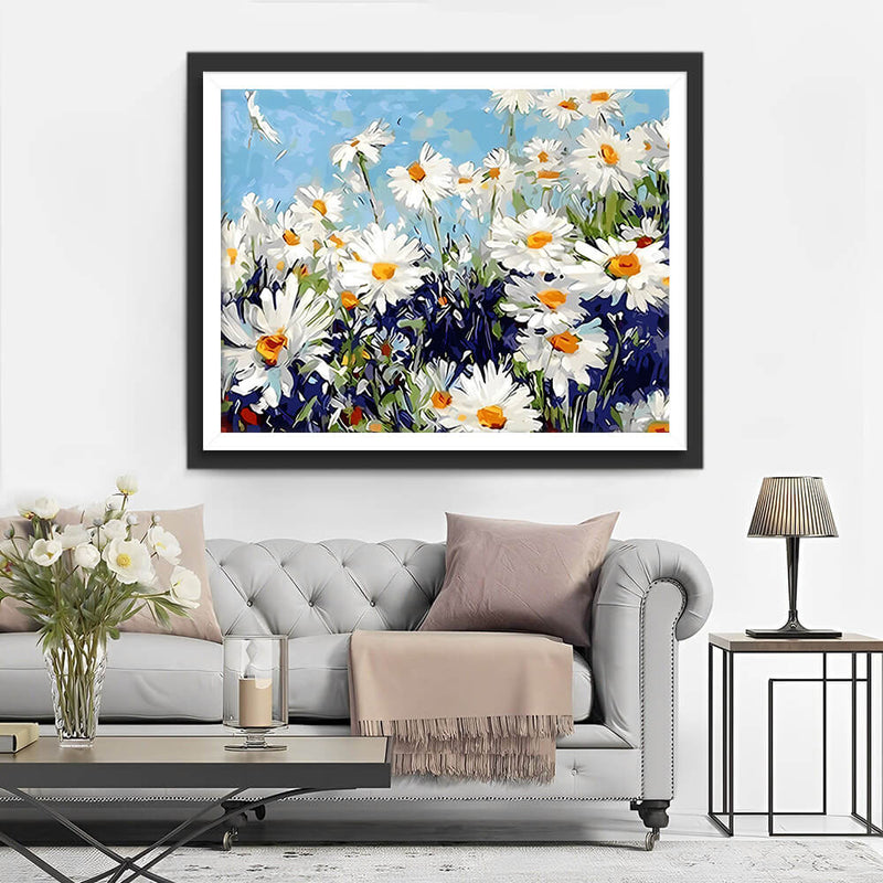 White Daisies Diamond Painting