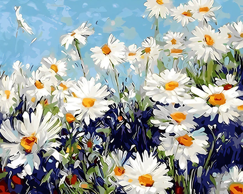 White Daisies Diamond Painting
