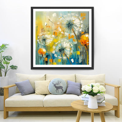White Dandelion Diamond Painting