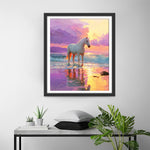 White Horse by the Purple Sea Diamond Painting