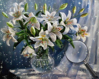 White Lilies Diamond Painting