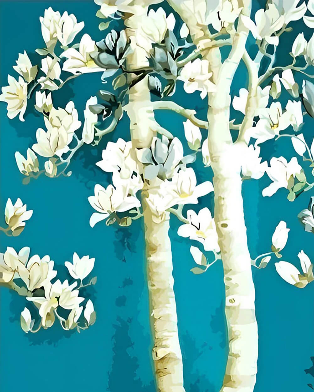 White Magnolia Tree Diamond Painting