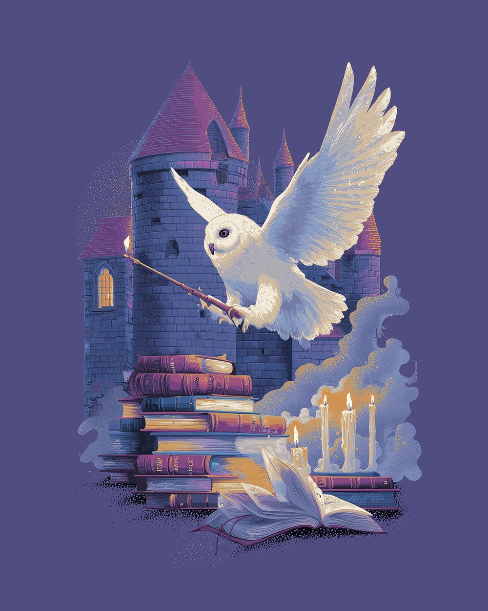White Owl, Magic Books, and a Castle Diamond Painting