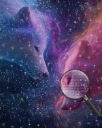 White Wolves in the Purple Starry Sky Diamond Painting