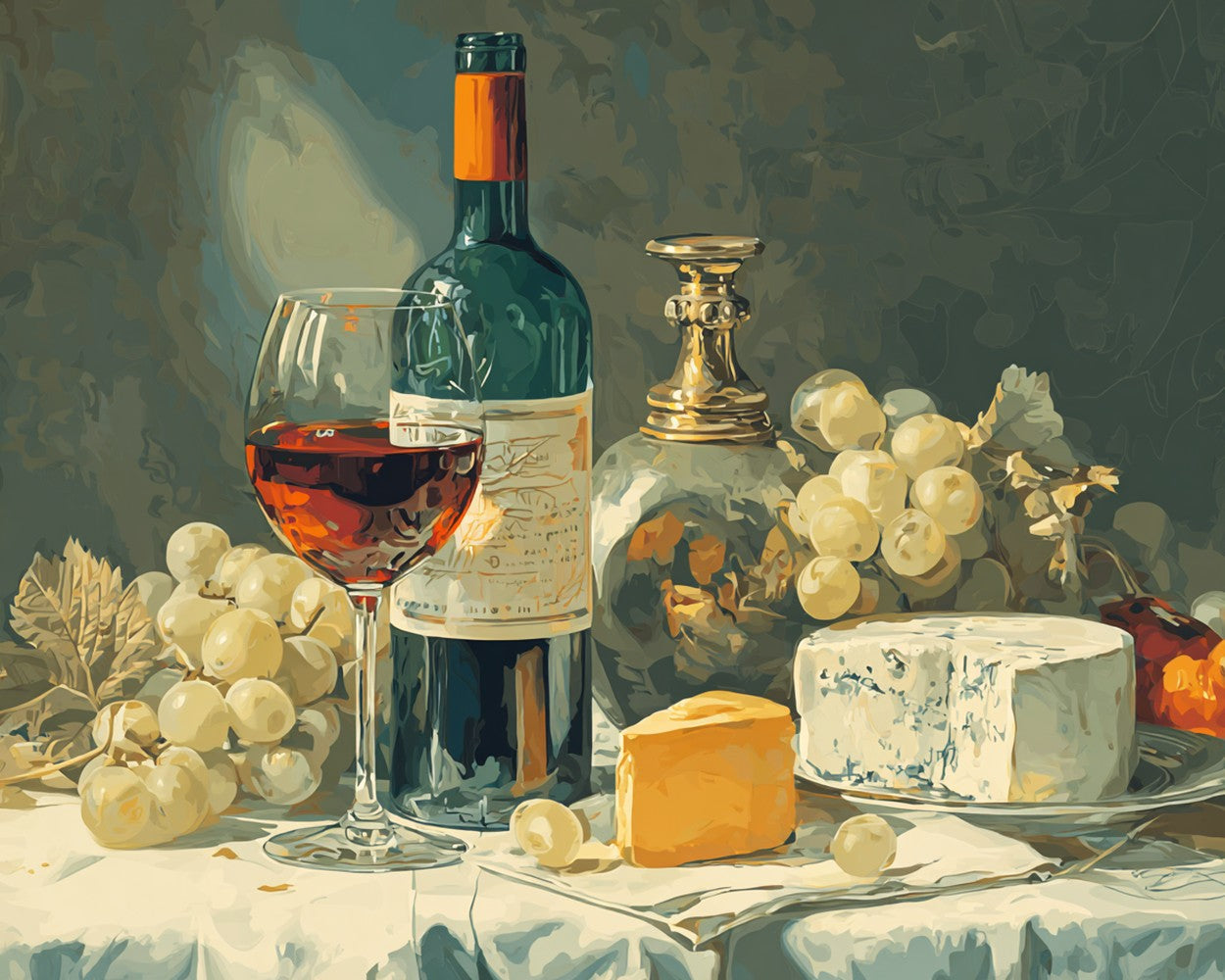 Wine and Cheese Diamond Painting