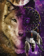 Wolf and Purple Dreamcatcher Diamond Painting