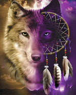 Wolf and Purple Dreamcatcher Diamond Painting