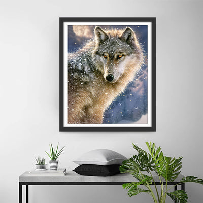 Wolf in Snow Diamond Painting